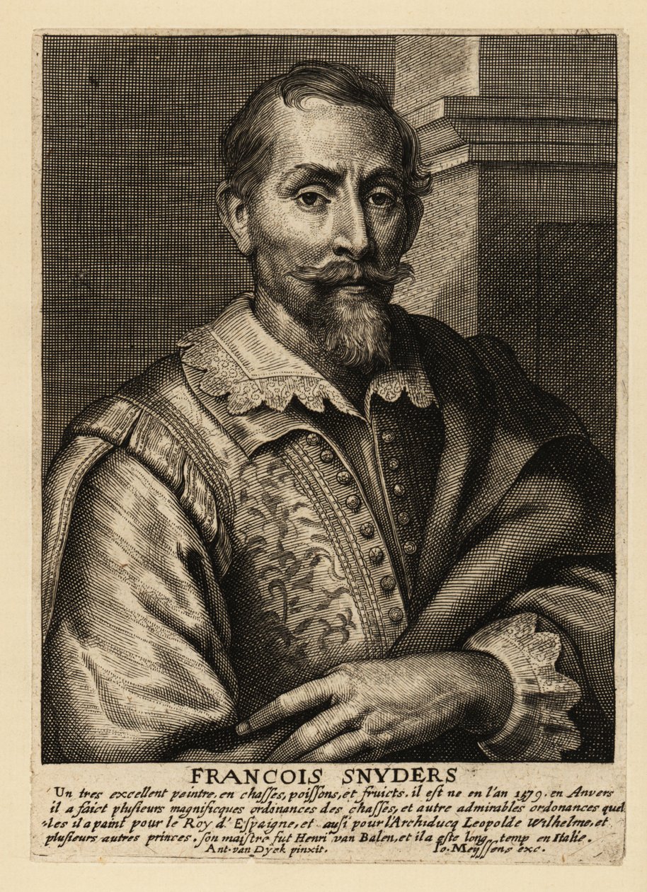 Frans Snyders, flamand állatfestő, vadászati jelenetek, piaci jelenetek és csendéletek portréja alkotó: Anthony van (after) Dyck
