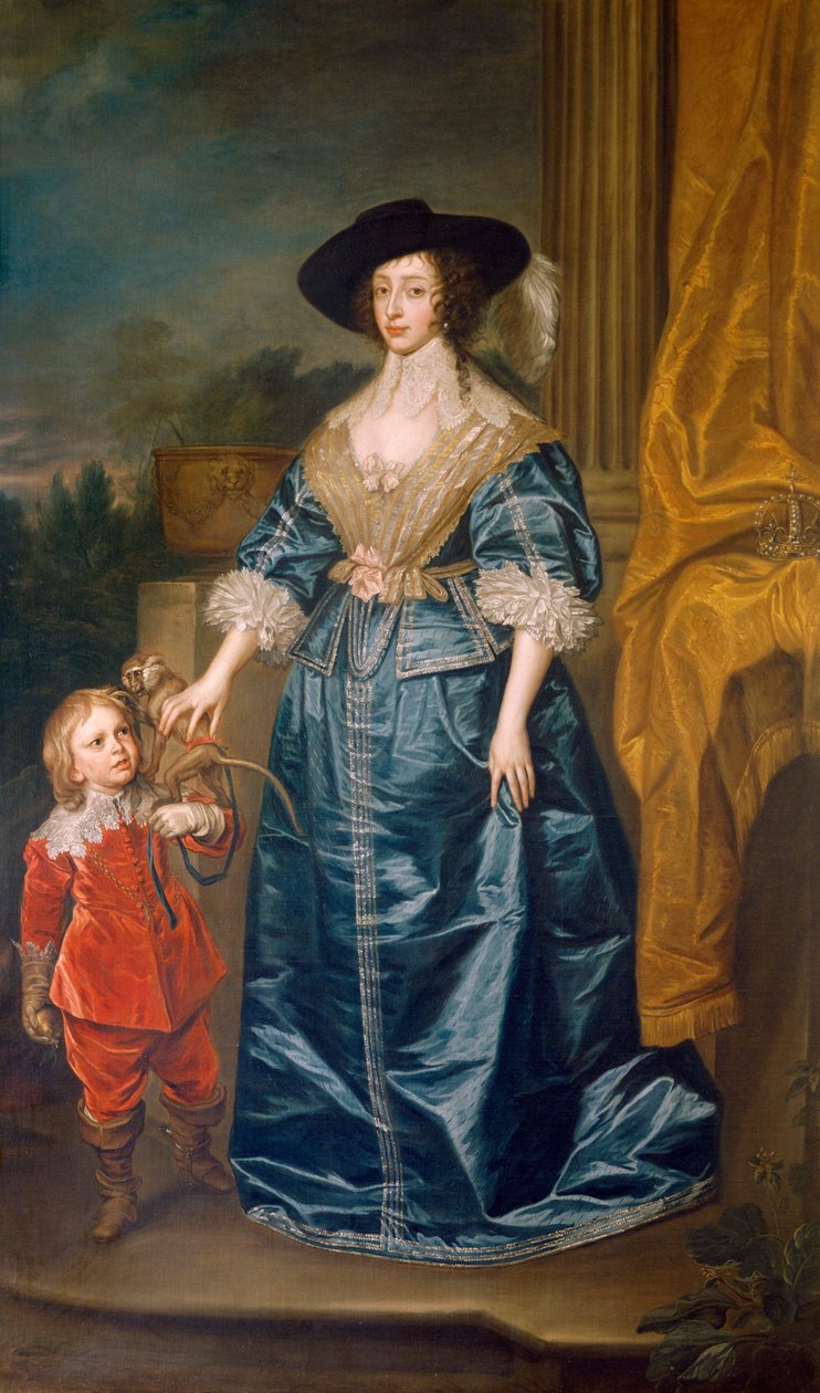 Henrietta Maria királynő és a törpe Sir Jeffrey Hudson (olaj, vászon) alkotó: Anthony van (after) Dyck