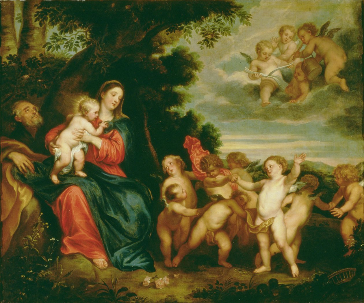 Pihenjen az egyiptomi repülésen alkotó: Anthony van (school of) Dyck