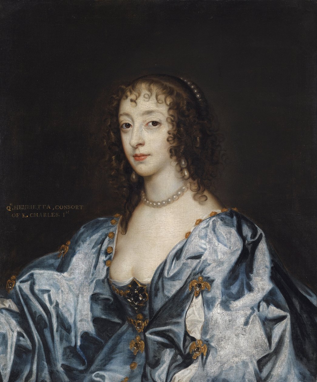 Henriette Marie de France – Henrietta Maria francia királynő (1609-1669) portréja, készítette Dyck, Sir Anthony van alkotó: Anthony van (studio of) Dyck