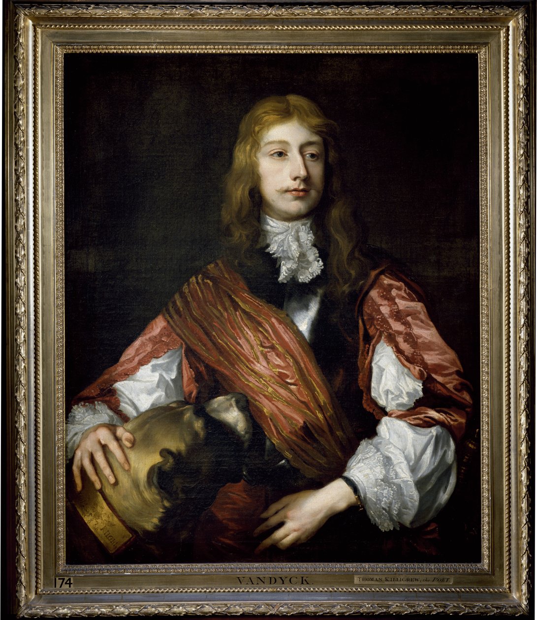 Thomas Killigrew és kutyája (olaj, vászon) alkotó: Anthony van (studio of) Dyck