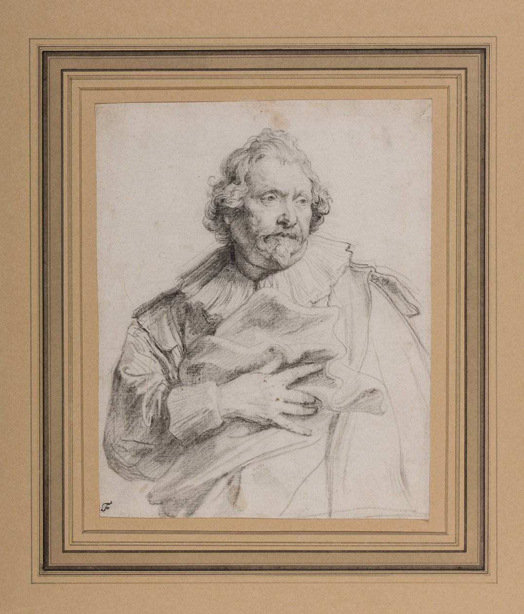 Carolus de Mallery, 1632-35 körül (fekete kréta fehér papíron) alkotó: Anthony van Dyck