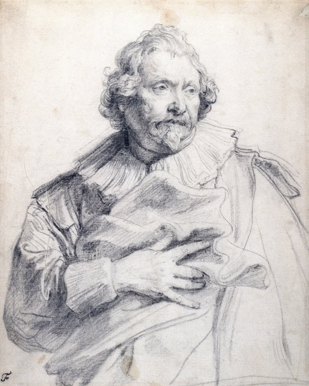 Carolus de Mallery, 1632-35 körül (fekete kréta fehér papíron) alkotó: Anthony van Dyck