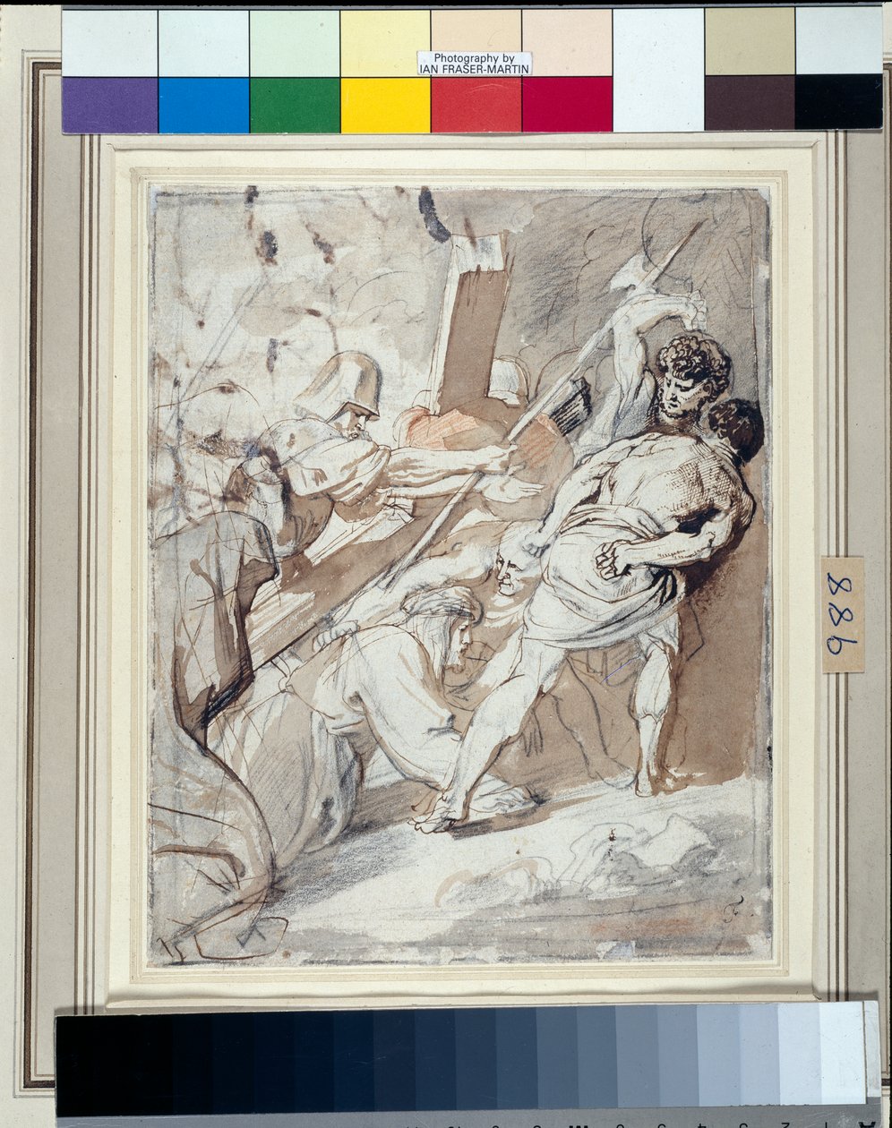 Krisztus hordozza a keresztet (toll és tinta krétával, papíron) alkotó: Anthony van Dyck