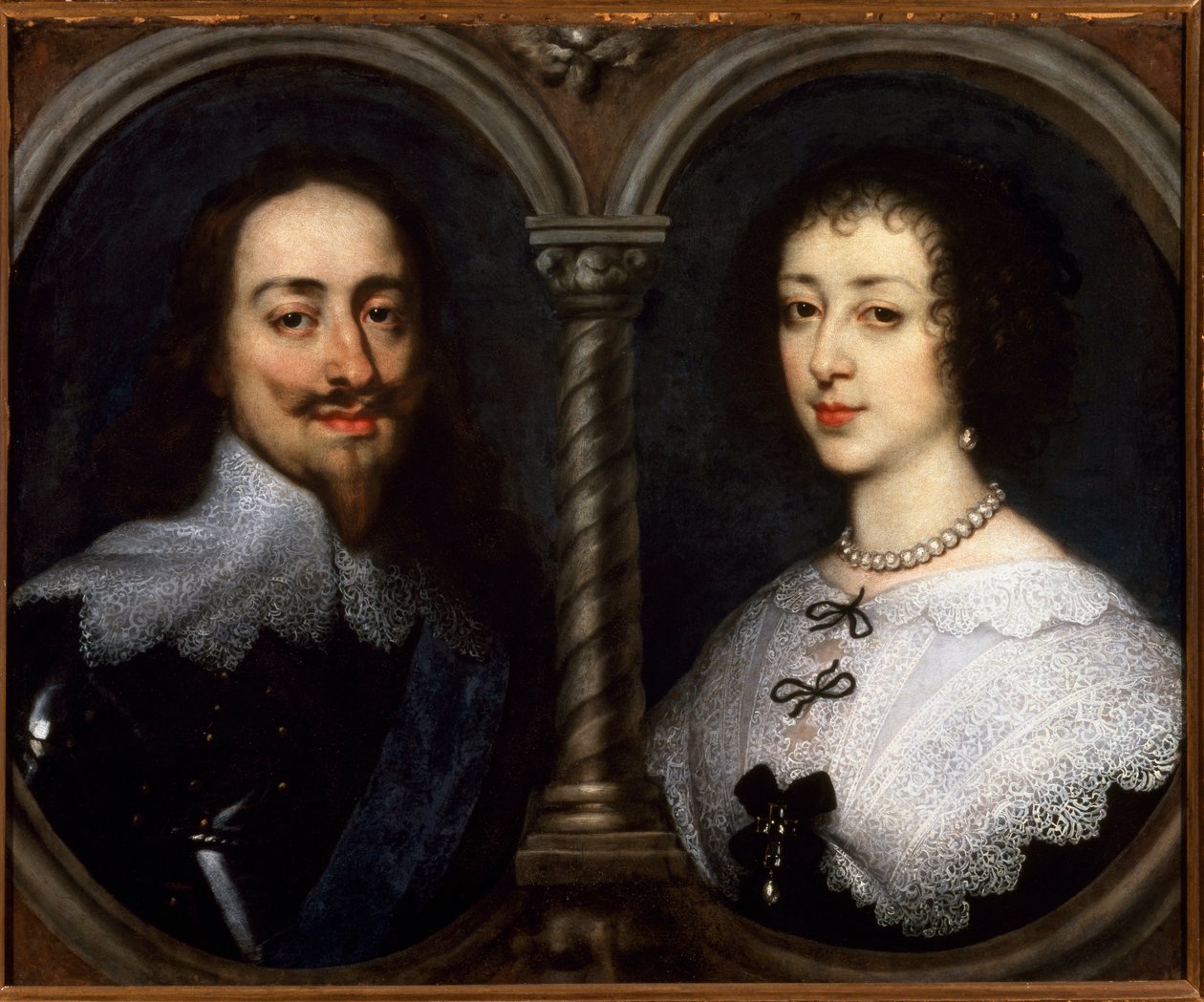 I. Károly angol Stuart (1600-1649) és a francia Henriette Marie (1609-1669) kettős portréja. Antoine (Antoine vagy Antoon vagy Anton) Van Dyck (1599-1641) festménye alkotó: Anthony van Dyck
