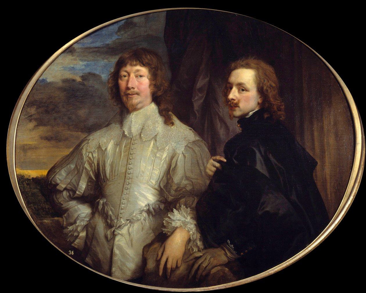 Sir Endymion Porter és a művész kettős portréja. Endimion vagy Endymion Porter (1587-1649), az angol udvar diplomatája és Van Dyck védelmezője. Anton (Antoon vagy Anthony) van Dyck (1599-1641) festménye 1623 Madrid, Musee du Prado - Dupla kikötő alkotó: Anthony van Dyck