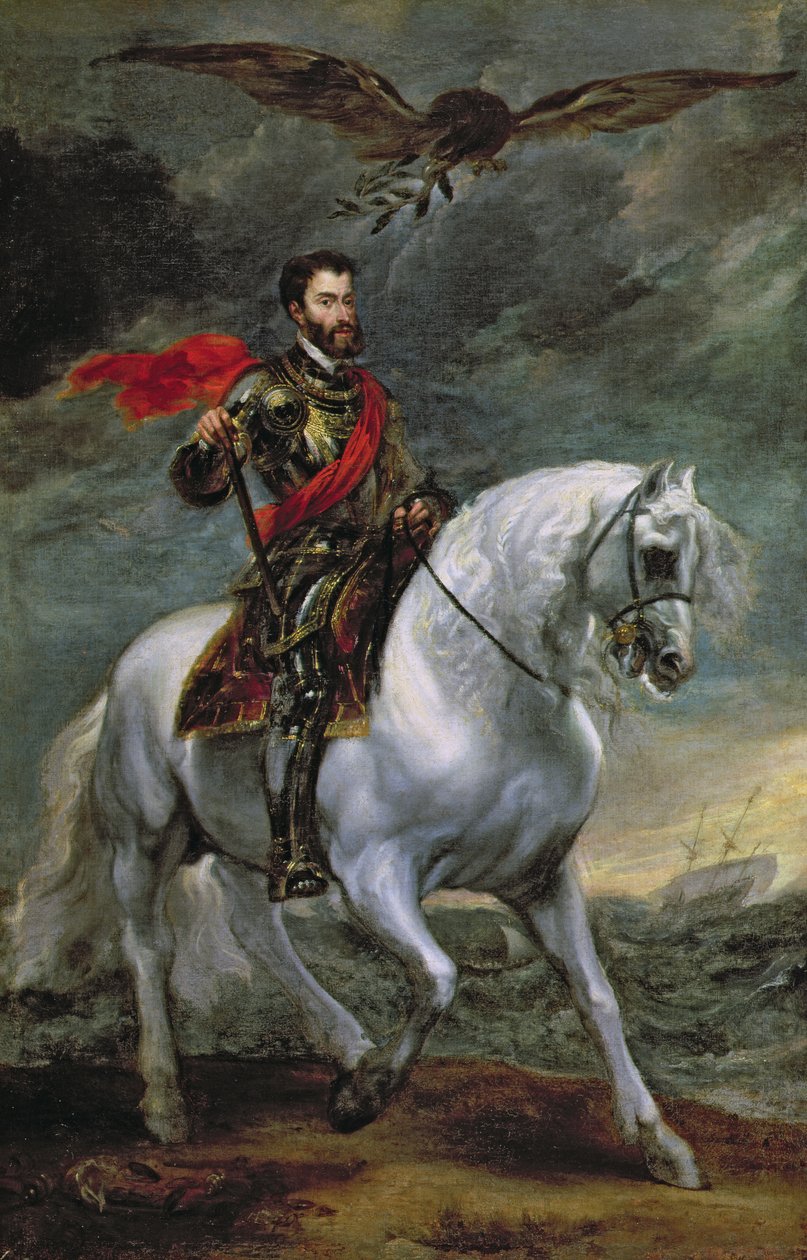 V. Károly császár (1500-58) lóháton, 1620 alkotó: Anthony van Dyck