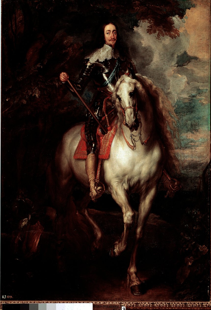 I. Stuart Károly (1600-1649), angol király lovas portréja Antony Van Dyck (1599-1641) festménye alkotó: Anthony van Dyck
