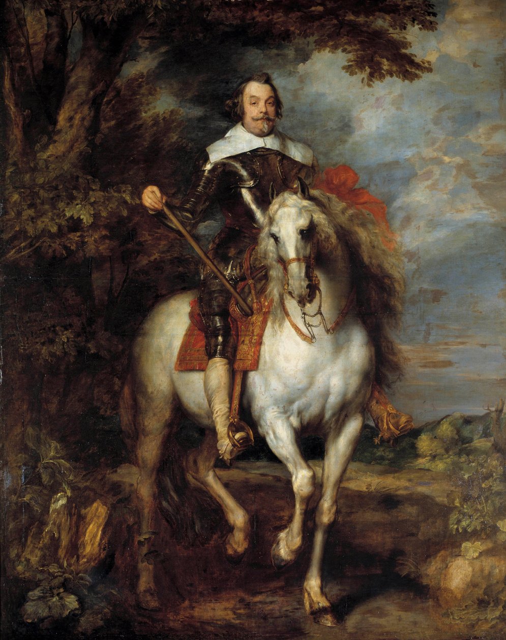 Don Francisco de Moncada (1586-1635), Dossuna gróf, IV. Fülöp spanyol király brüsszeli nagykövetének lovas portréja Anton (Antoon vagy Anthony) van Dyck (1599-1641) festménye 17. század V. 3,05x2,42 m - Lovas portré Don Francisco de alkotó: Anthony van Dyck