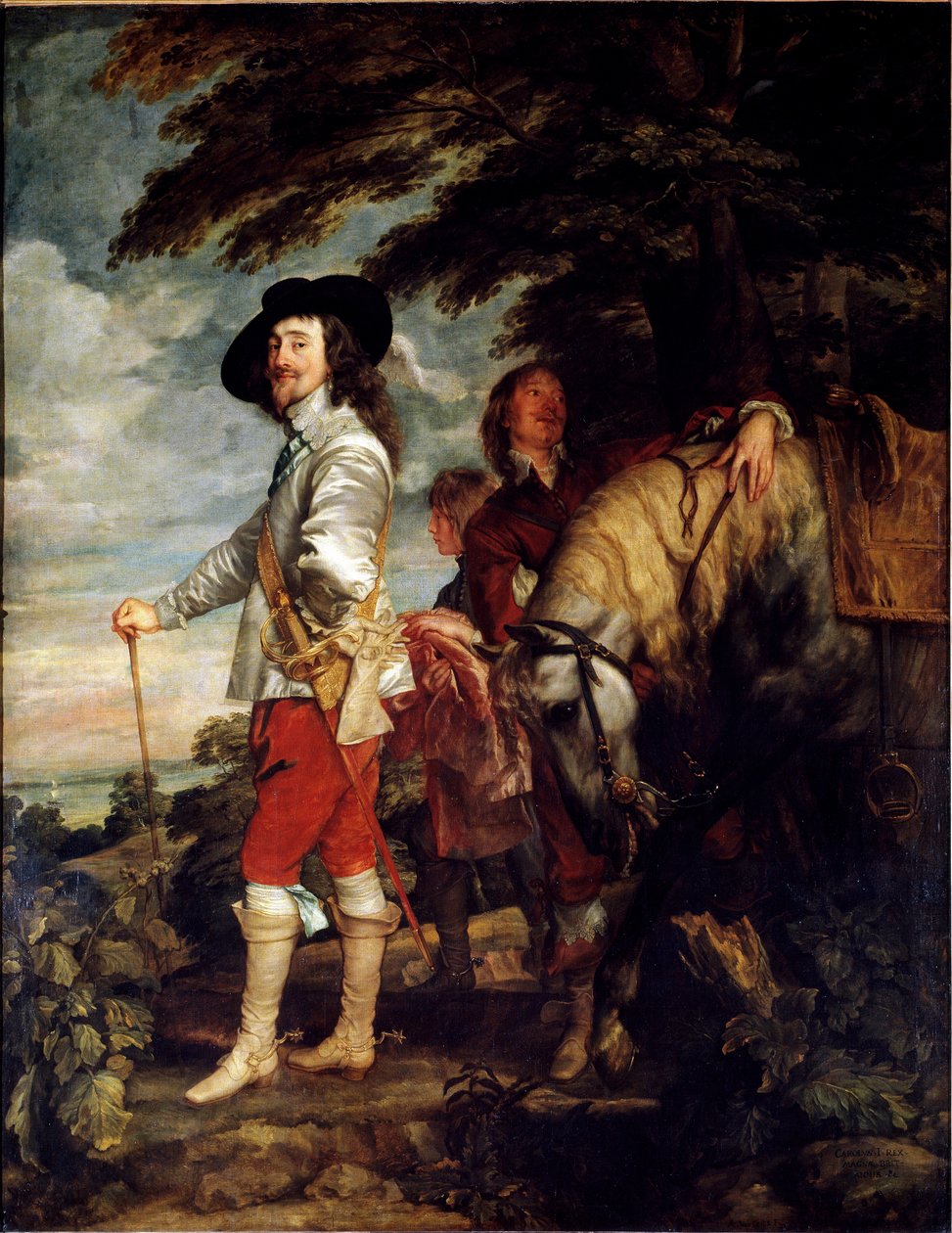 Egész alakos pop-portré Anglia I. Károlyról, más néven a király a vadászatról, kb. 1635 (olaj, vászon) alkotó: Anthony van Dyck
