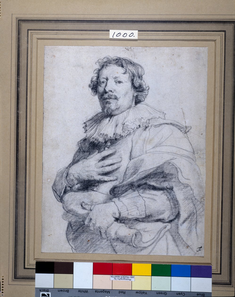 Gaspard de Crayer (fekete kréta fehér papíron) alkotó: Anthony van Dyck