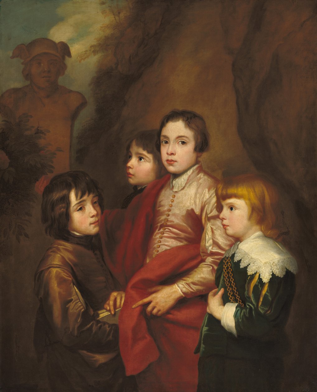 Négy fiú csoportja, valószínűleg a 17. század közepe. alkotó: Anthony van Dyck
