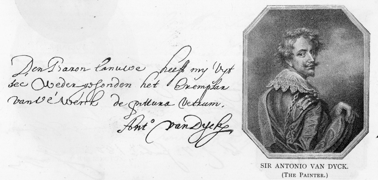 Van Dyck kézírása és aláírása, 1636. augusztus 14 alkotó: Anthony van Dyck