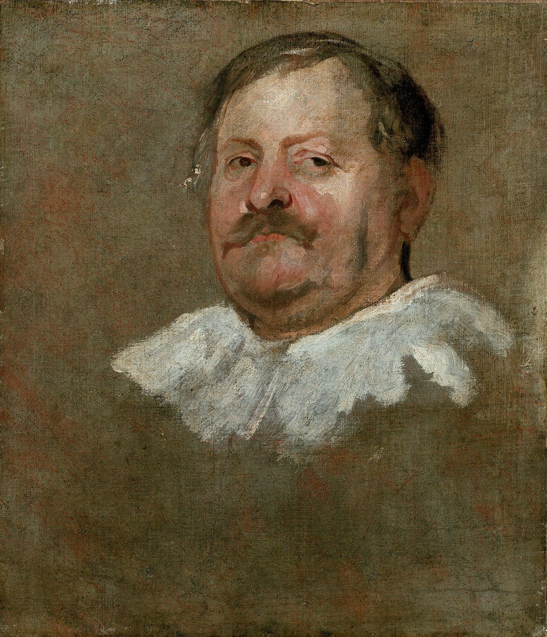 Egy szakállas férfi feje, aki hulló ruffot visel, 1628 alkotó: Anthony van Dyck