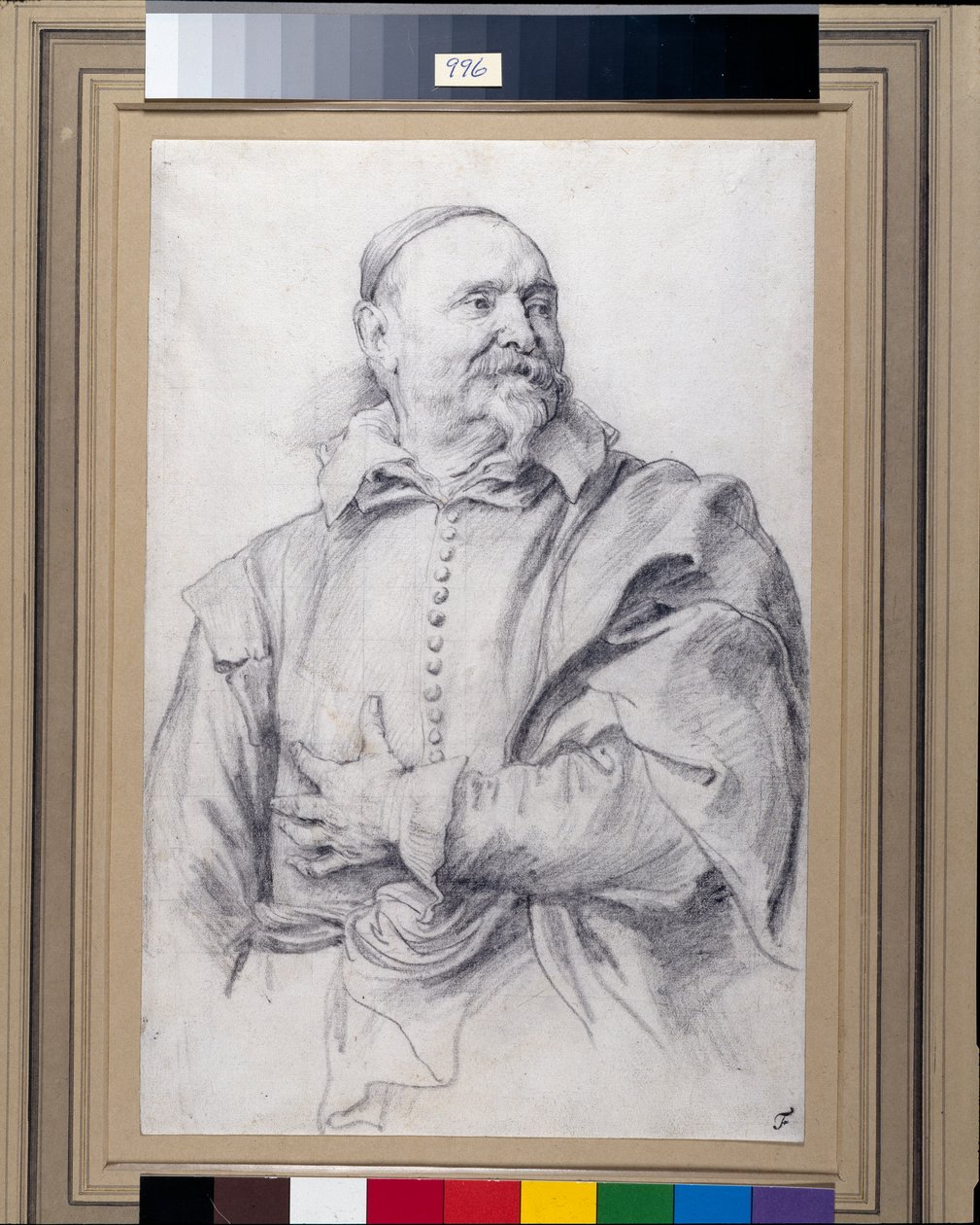 Jan Snellincx (fekete kréta fehér papíron) alkotó: Anthony van Dyck