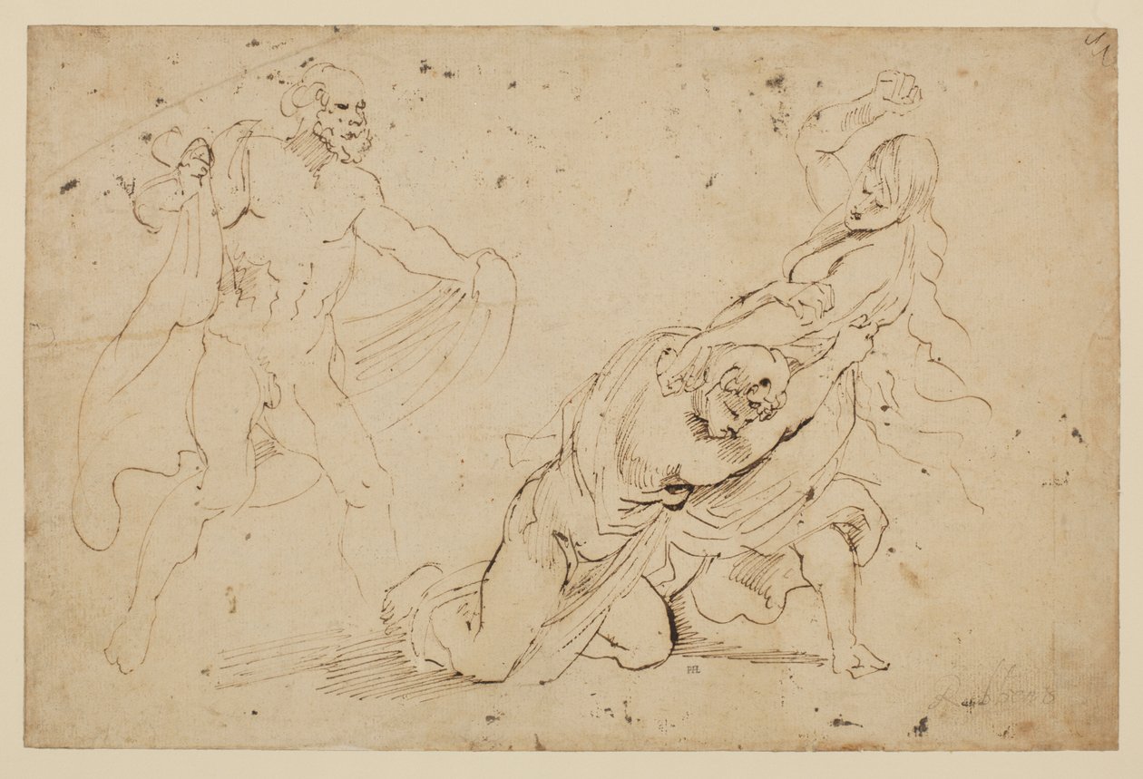Juno bosszúja Callistón, ? - Egy férfi és egy nő tanulmánya megtámad egy másik nőt, 1621-1623 körül alkotó: Anthony van Dyck