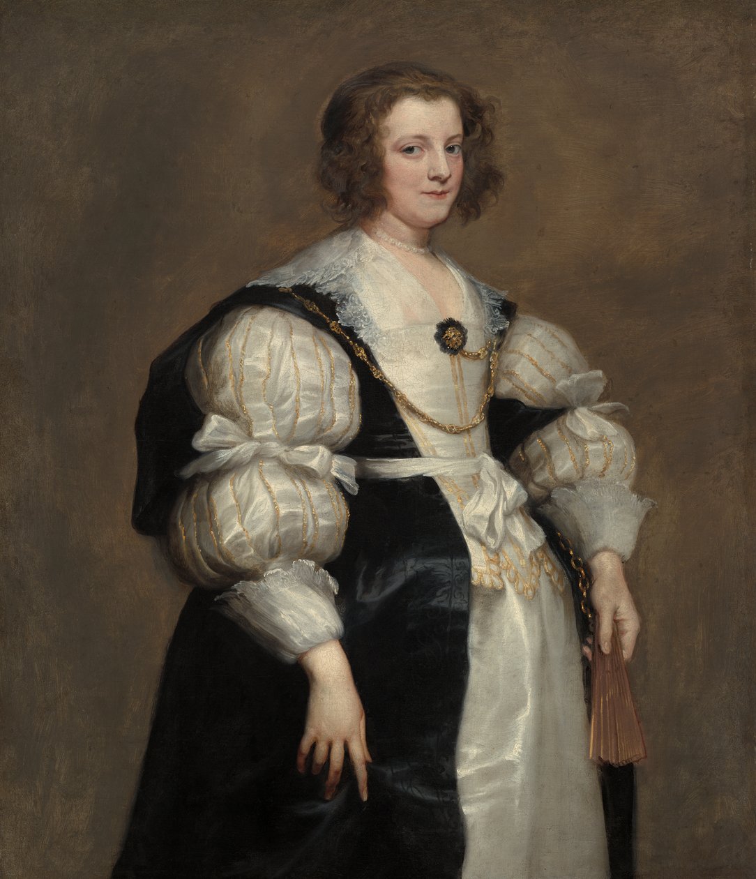 Hölgy egy ventilátorral alkotó: Anthony van Dyck