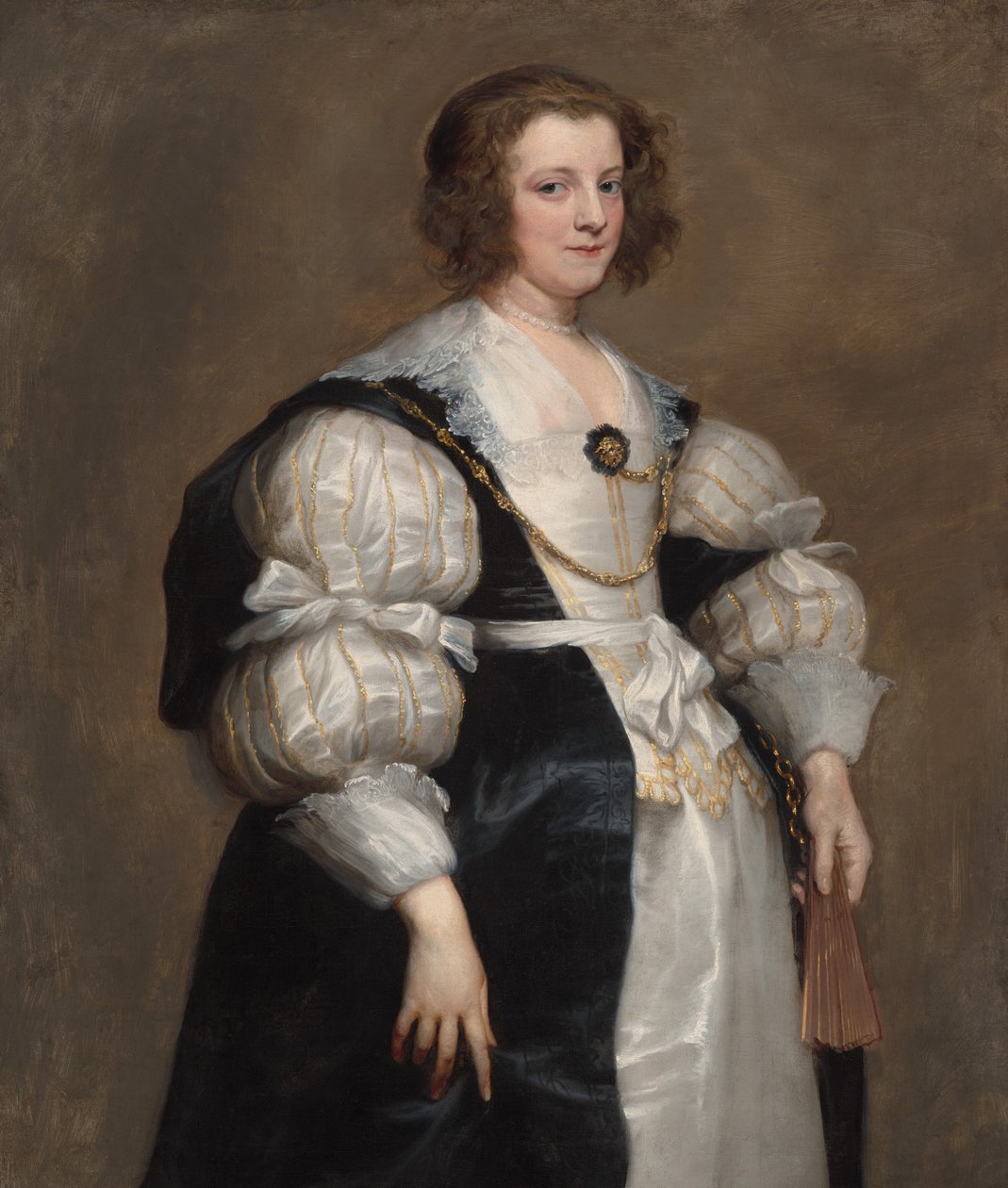 Hölgy legyezővel, c. 1628. alkotó: Anthony van Dyck