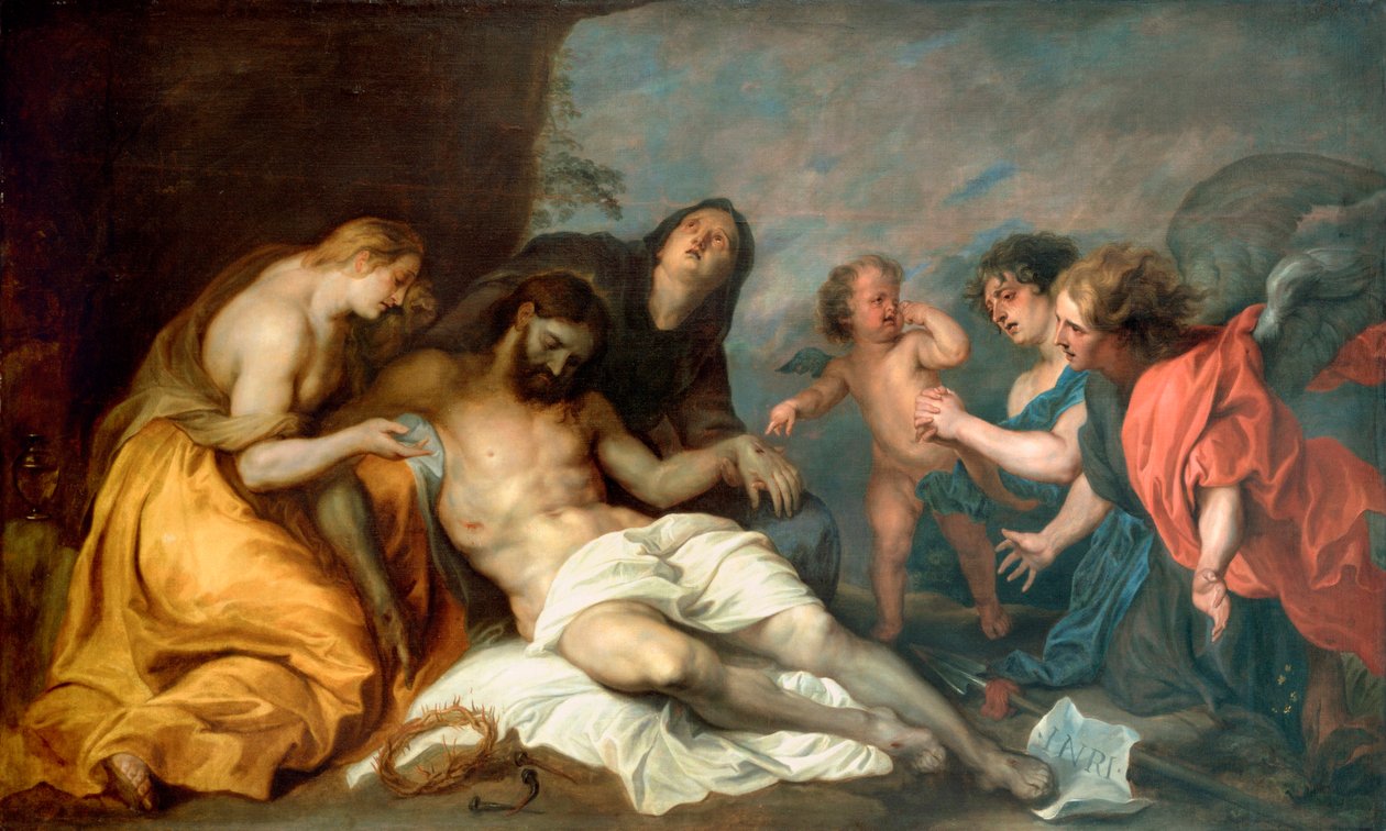""Lamentation sur la mort du christ" (A Krisztus feletti siralom) Anthony (Anton vagy Antoon) Van Dyck festménye (1599-1641) Olaj, vászon kb 1637-1640 Méret 156,5x257 cm Museo de Bellas Artes de Bilbao alkotó: Anthony van Dyck