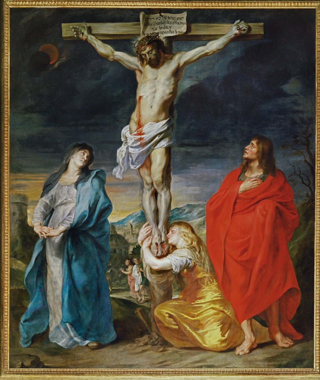 Krisztus a kereszten, Szűz Mária, Szent János és Szent Magdolna ... alkotó: Anthony van Dyck