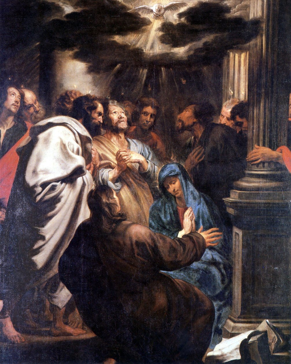 Pünkösd: a Szentlélek leszáll Máriára és az apostolokra. alkotó: Anthony van Dyck