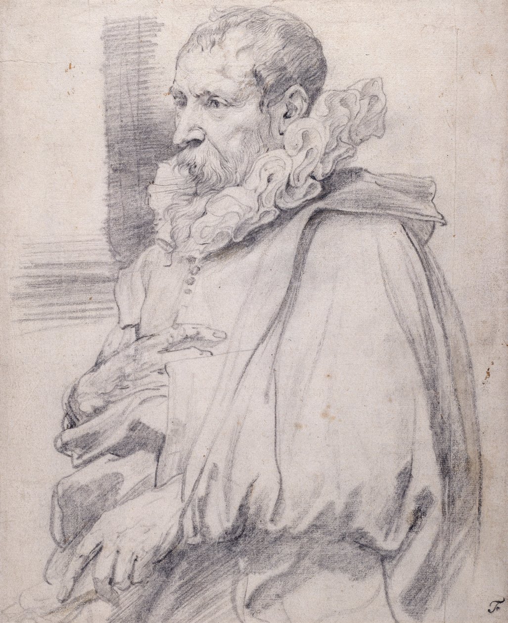Pieter Brueghel fiatalabb (fekete kréta fehér papíron) alkotó: Anthony van Dyck
