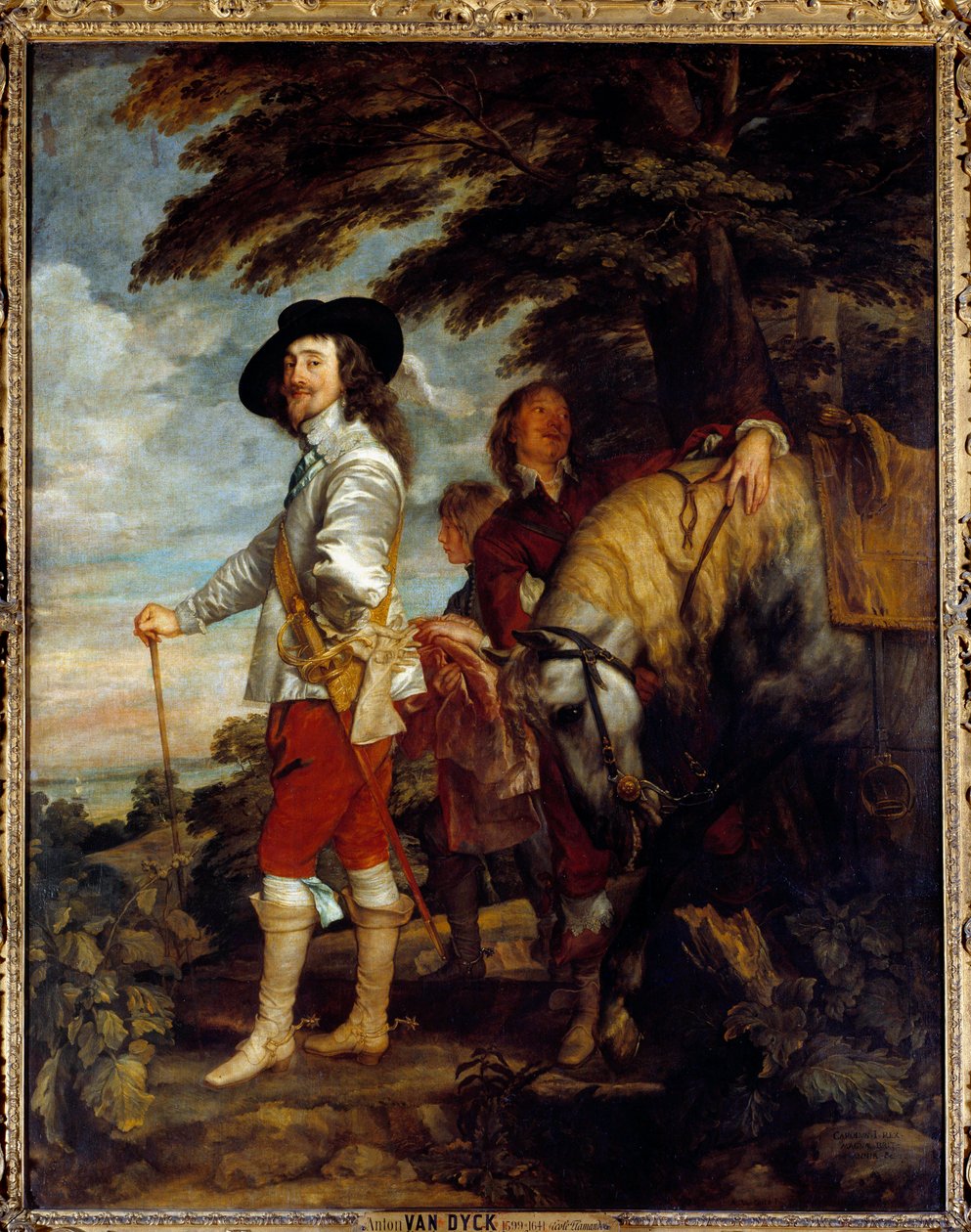 I. Stuart Károly (1600 - 1649), angol király vadász portréja. Anton Van Dyck (1599-1641) festménye, flamand iskola alkotó: Anthony van Dyck
