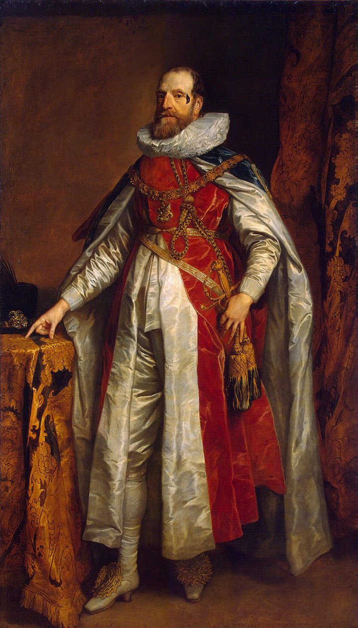 Henry Danvers portréja, Danby 1. grófja 1573-1644, a harisnyakötő lovagjaként köntösben, 1630-as évek vége alkotó: Anthony van Dyck