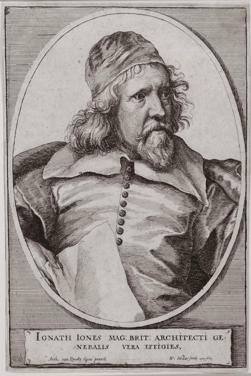 Inigo Jones (1573-1652) portréja, metszett Wenceslaus Hollar (1607-77) 1655 alkotó: Anthony van Dyck
