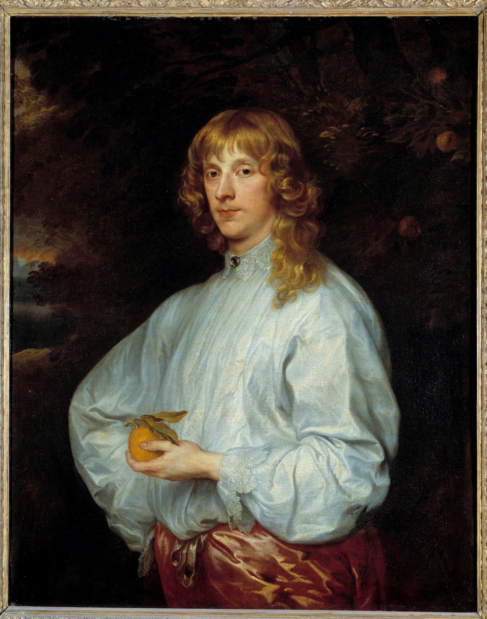 James Stuart, Lennox, majd Richmond hercegének (1612-1655) portréja, aki a párizsi aranyalmát tartja kezében. Anton (Antoon vagy Anthony) van Dyck (1599-1641) festménye 1632-1640 körül Dim. 1,07x0,84 m - Jakab Stuart, Lennox hercegének, majd később Hercegé alkotó: Anthony van Dyck