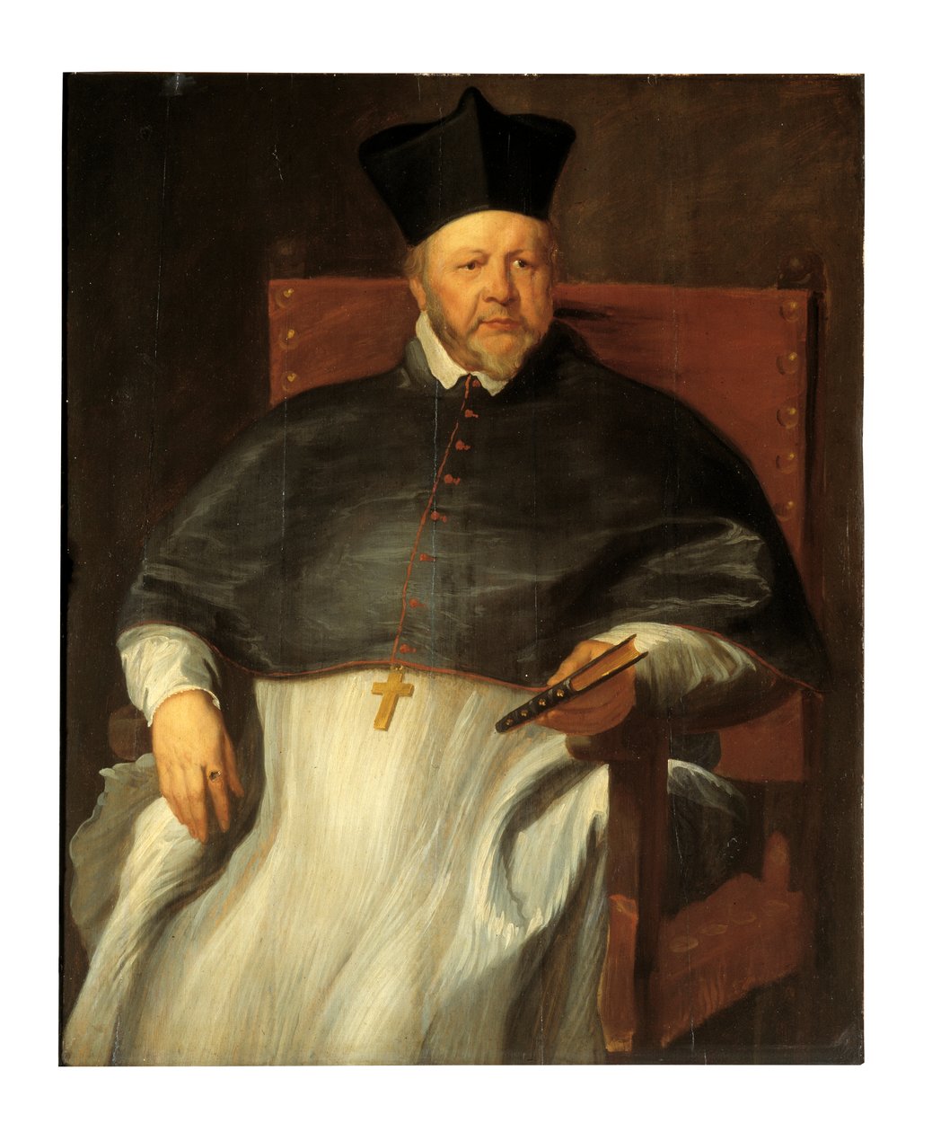 Jan Malderus, antwerpeni püspök portréja (olaj, tábla) alkotó: Anthony van Dyck