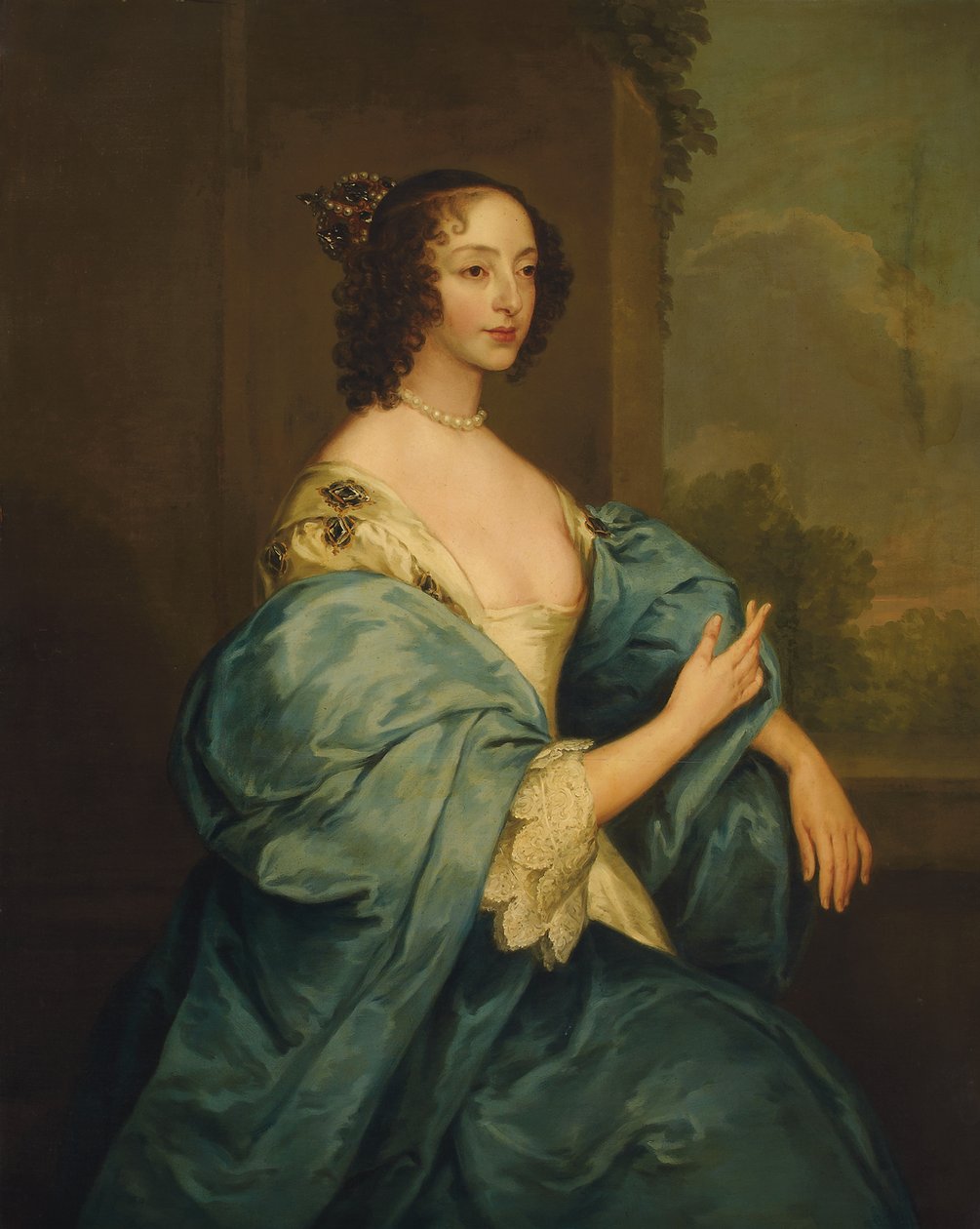 Henrietta Mária királyné portréja alkotó: Anthony van Dyck