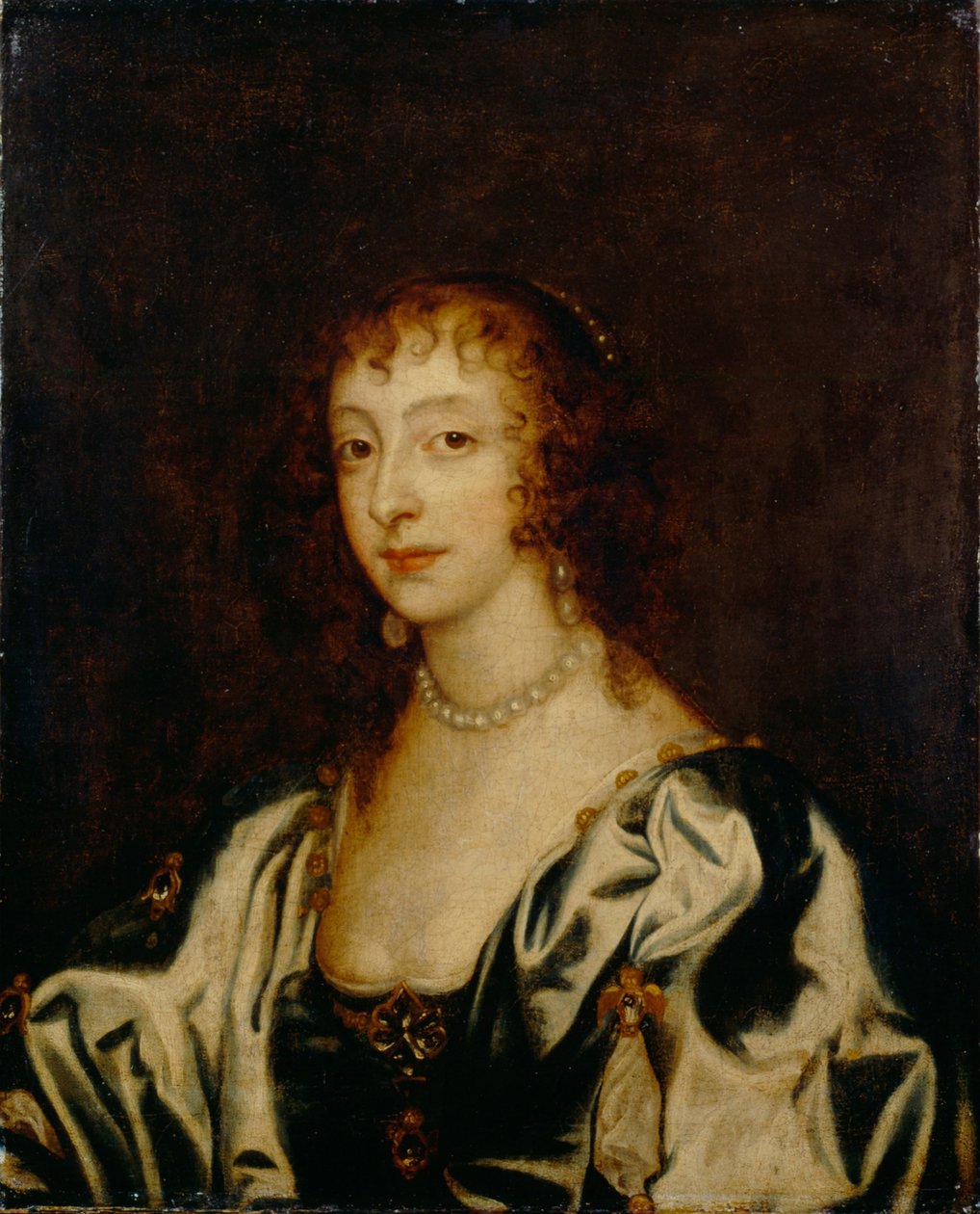 Henrietta Mária francia királynő portréja 1609-1669, 1666 alkotó: Anthony van Dyck