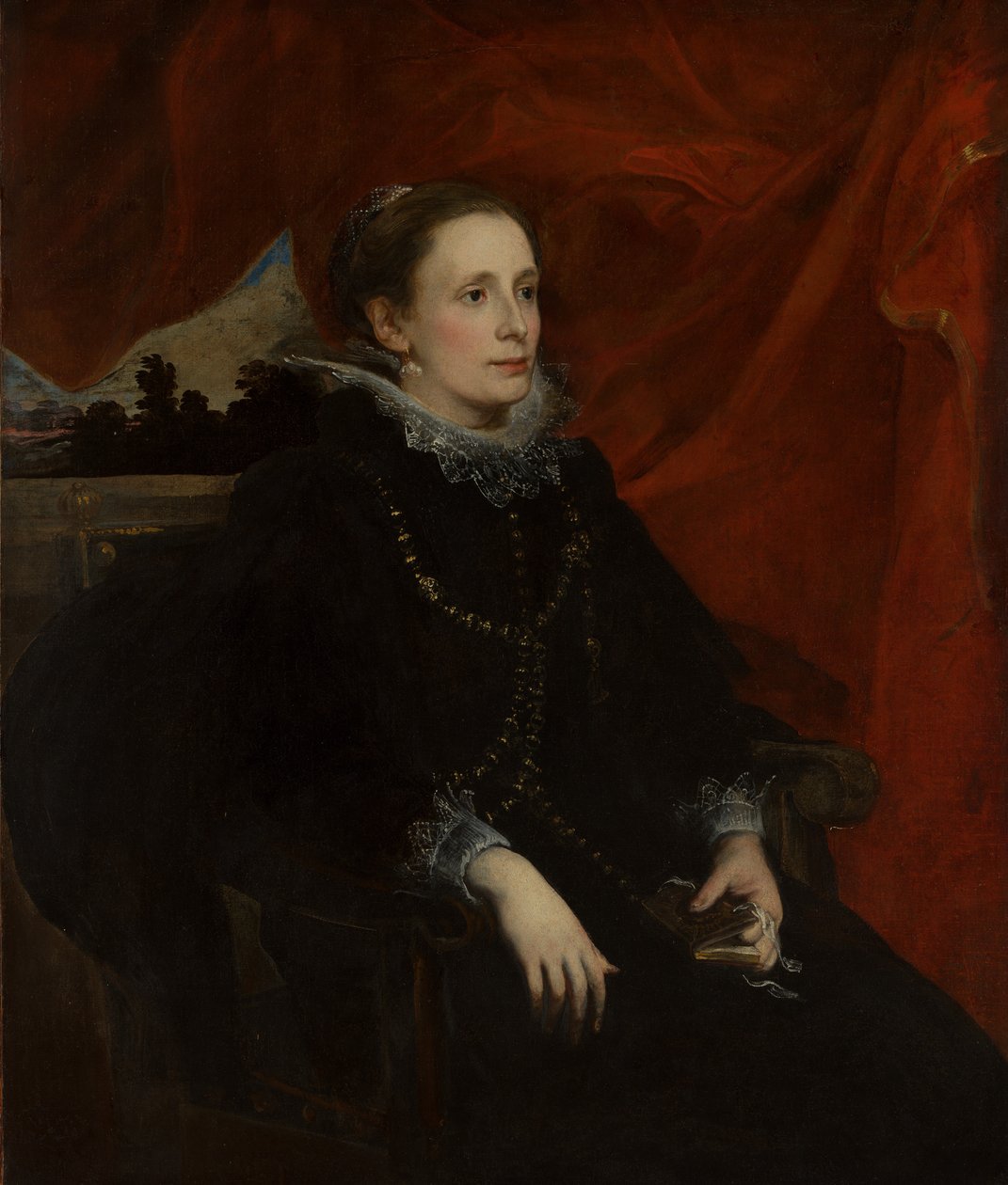 Női portré, Marchesa Durazzo néven, valószínűleg kb. 1622-25. alkotó: Anthony van Dyck