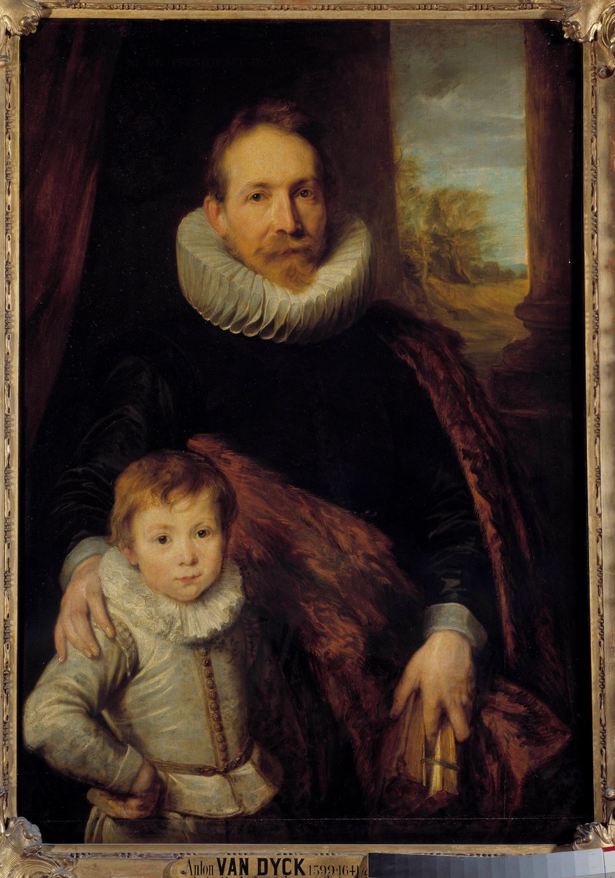 Apa és fia portréja vagy „Guillaume Richardot portréja fiával” Az apa epergallért visel. Anton (Antoon vagy Anthony) van Dyck (1599-1641) festménye 17. századi nap. 1,15x0,83 m - Egy apa és fia vagy „” Guill portréja alkotó: Anthony van Dyck