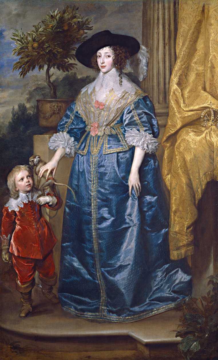 Henrietta Maria királynő Sir Jeffrey Hudsonnal alkotó: Anthony van Dyck