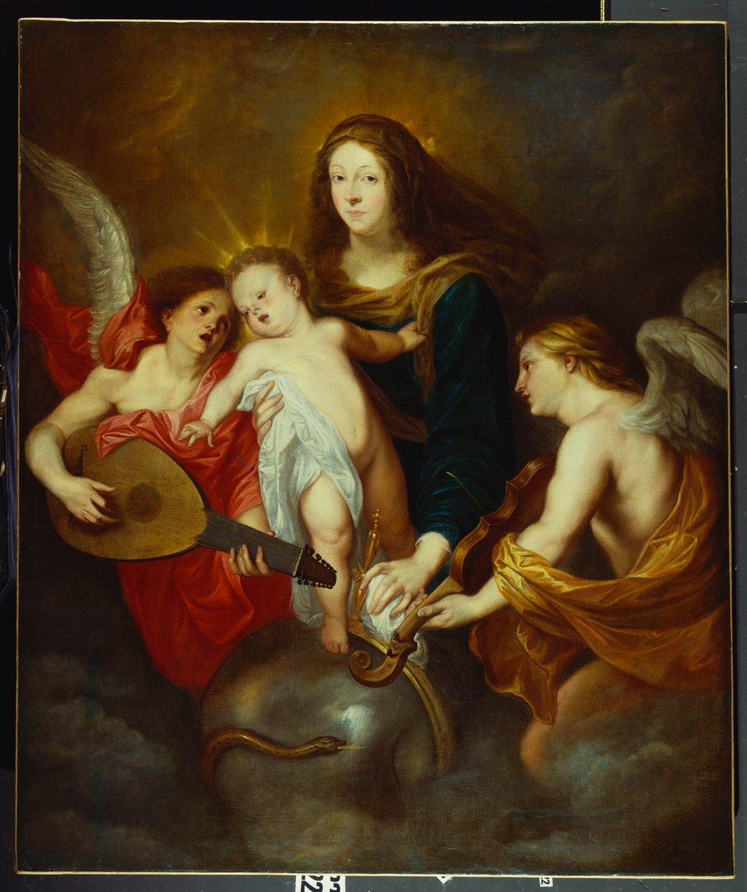 A Szűz és a Gyermek két muzsikus angyallal győzedelmeskedik a bűn felett alkotó: Anthony van Dyck