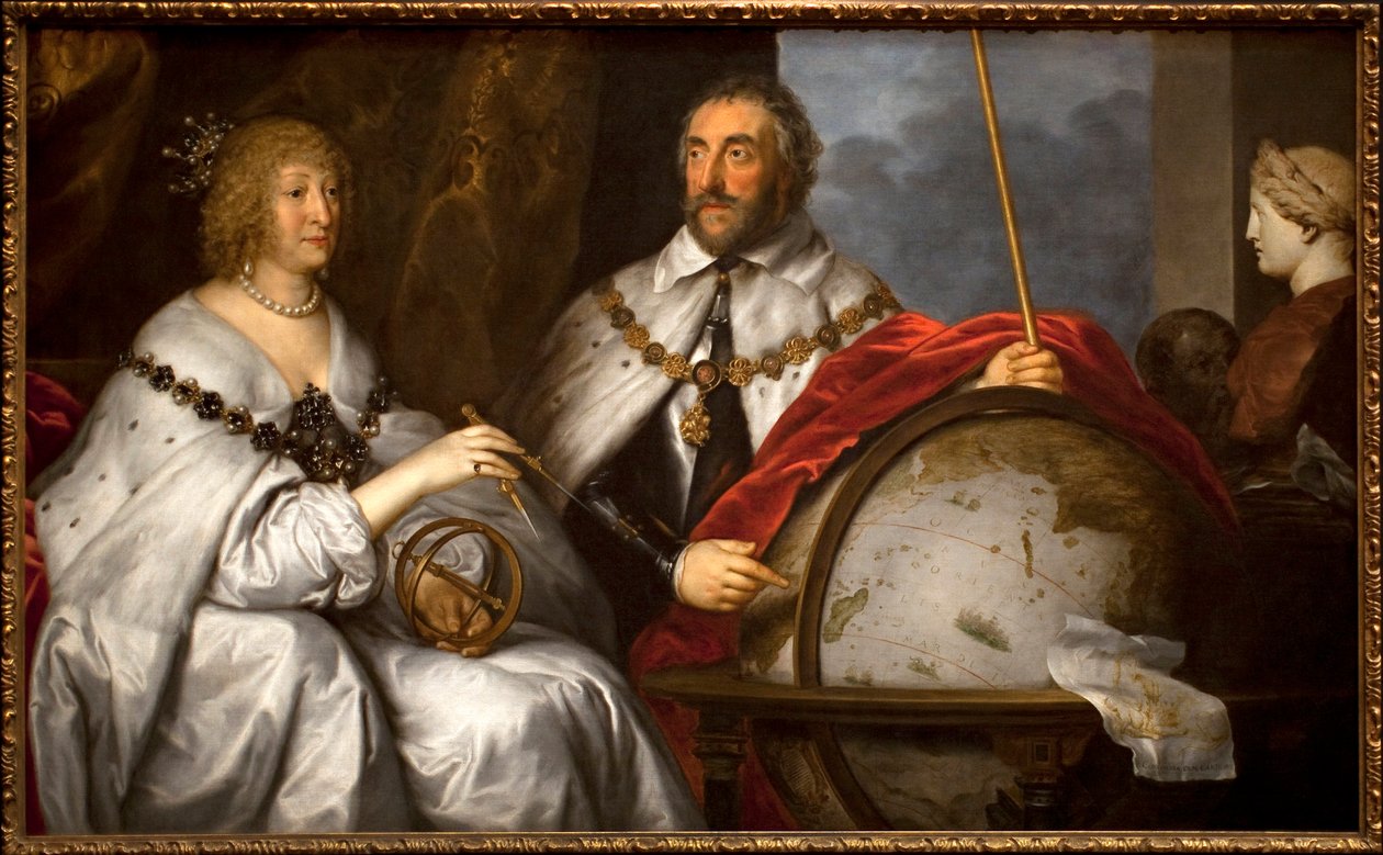 Thomas Howard Graf Arundel (1586-1646) és felesége, Alathea Talbot (1586-1654) vagy Madagaszkár portréja). Az ember egy földgömbre tervezi Madagaszkár szigetét. Sir Antoine (Anton) Van Dyck (1599-1641) festménye, olaj, vászon, 1639-1640 körül. angol ar alkotó: Anthony van Dyck