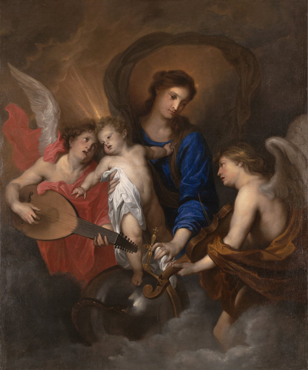 Szűz és gyermek muzsikáló angyalokkal, 1630 körül alkotó: Anthony van Dyck