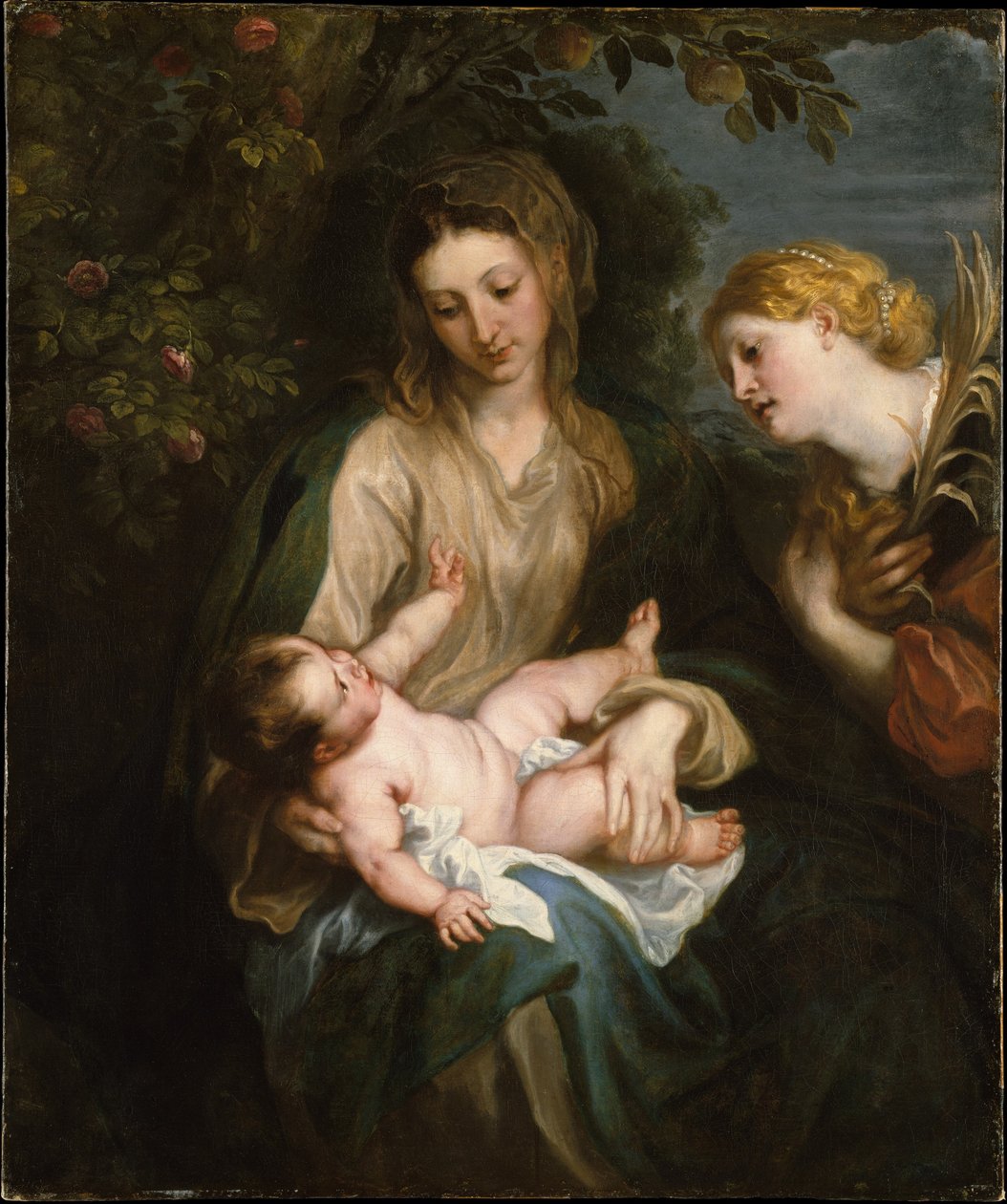 Szűz Mária és gyermeke Alexandriai Szent Katalinnal alkotó: Anthony van Dyck