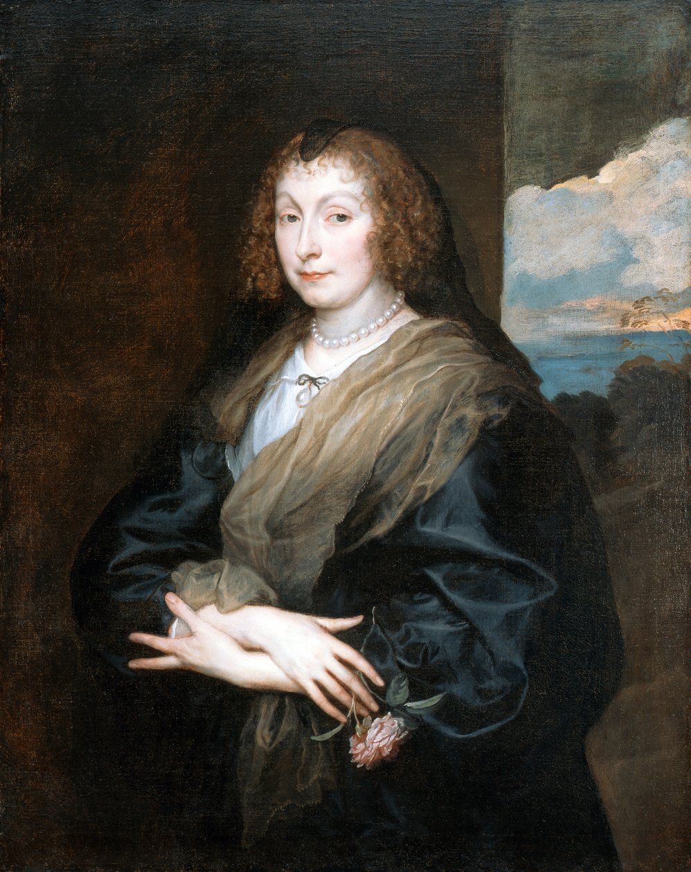 Nő egy rózsával alkotó: Anthony van Dyck