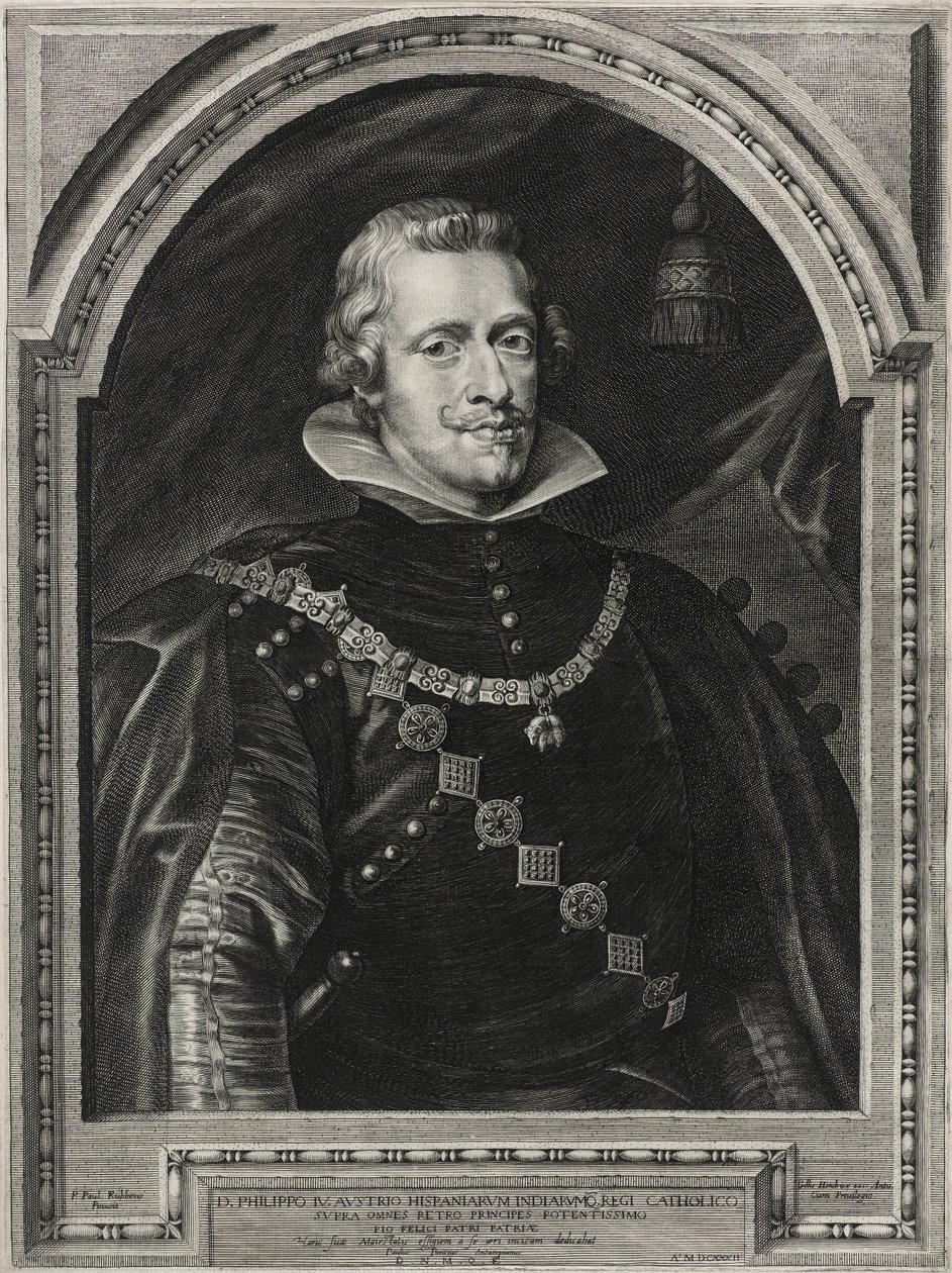 IV. Fülöp spanyol király, vésette Paulus Pontius (1603-58), 1632 (metszet fektetett papírra) alkotó: Anthony van after Dyck