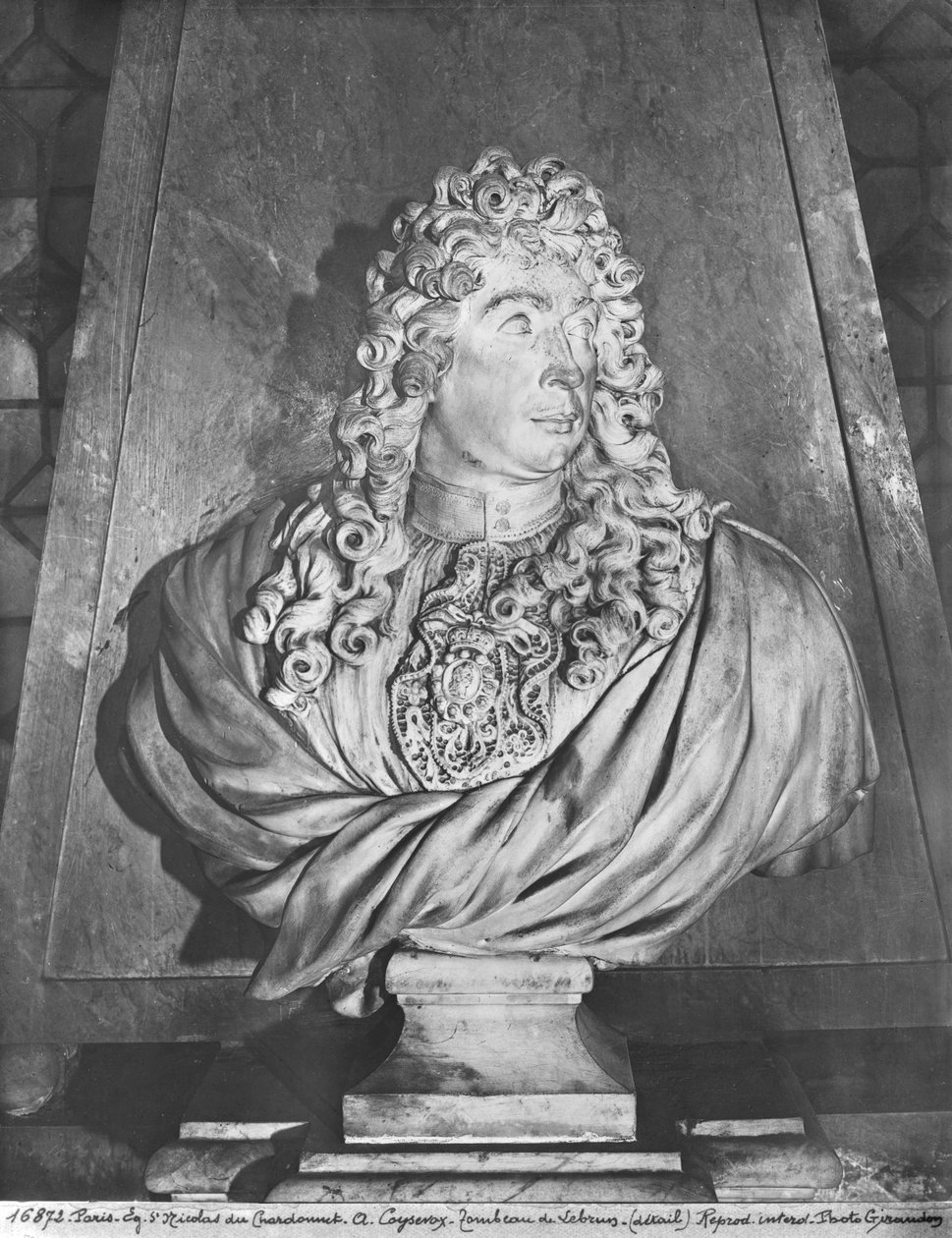Charles Le Brun és felesége, Suzanne Butay síremléke, Charles Le Brun részlete, 1692 lásd még 346018 márvány kétoldalas fotó alkotó: Antoine Coysevox