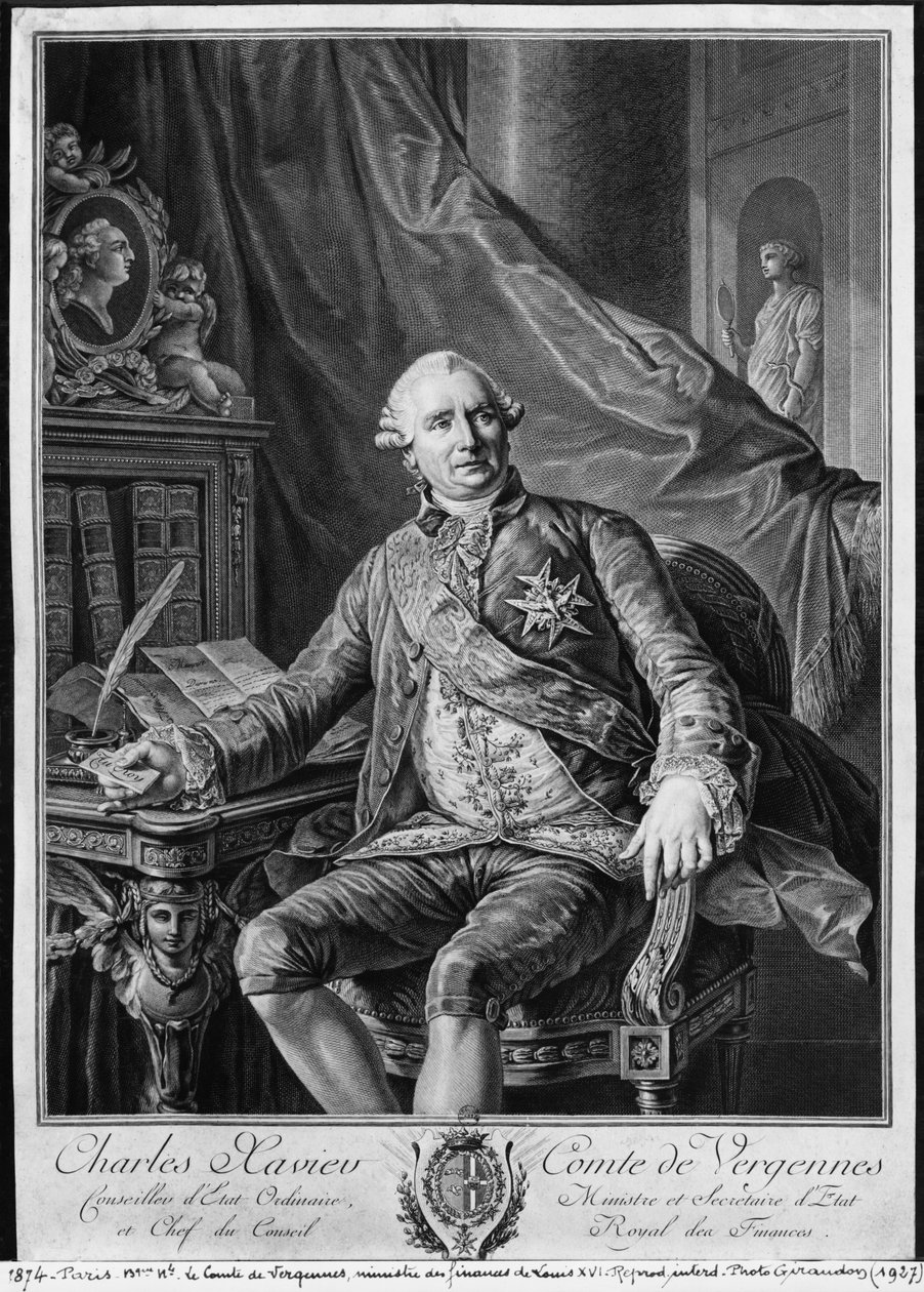 Charles Gravier, Vergennes grófja, Vicenzio Vangelisti (1738-98) metszete 1774 körül alkotó: Antoine François Callet