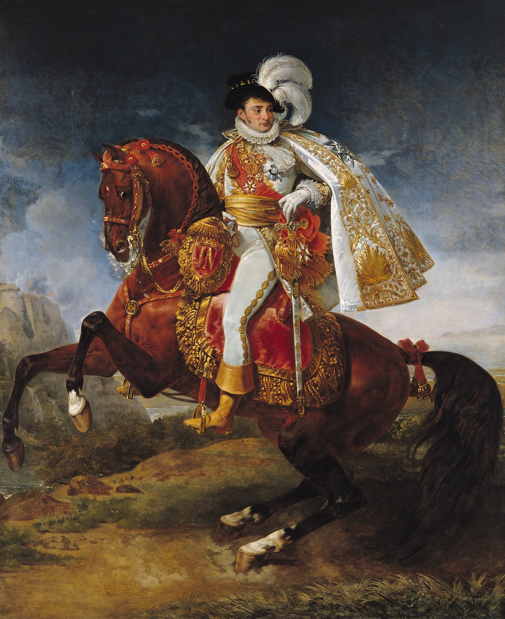 Jerome Bonaparte (1784-1860) lovas portréja, 1808 alkotó: Antoine Jean Gros