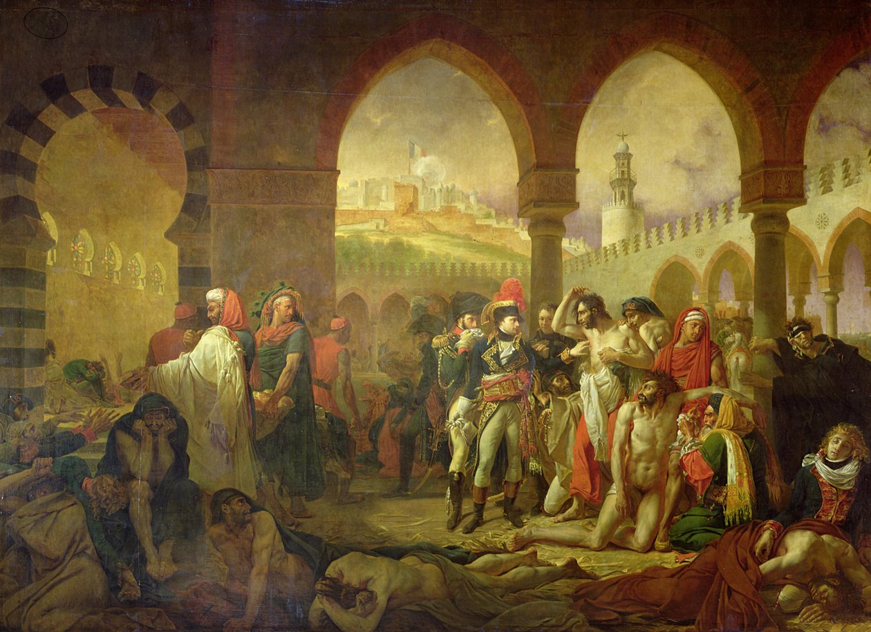 Bonaparte Napóleon (1769-1821) meglátogatja a jaffai pestisjárványt, 1799. március 11., 1804. alkotó: Antoine Jean Gros
