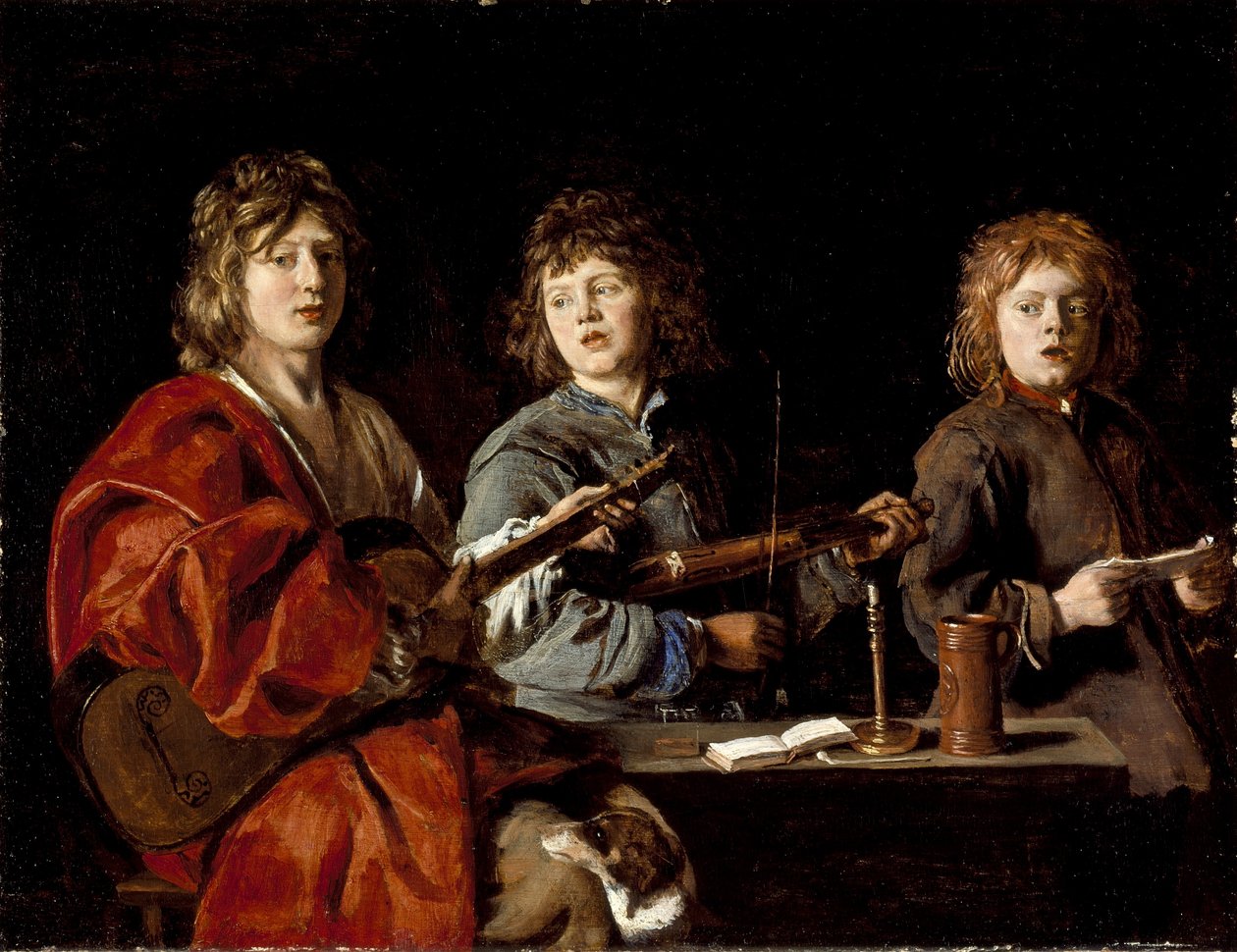 Három fiatal zenész, 1630 körül (olaj, fa) alkotó: Antoine Le Nain