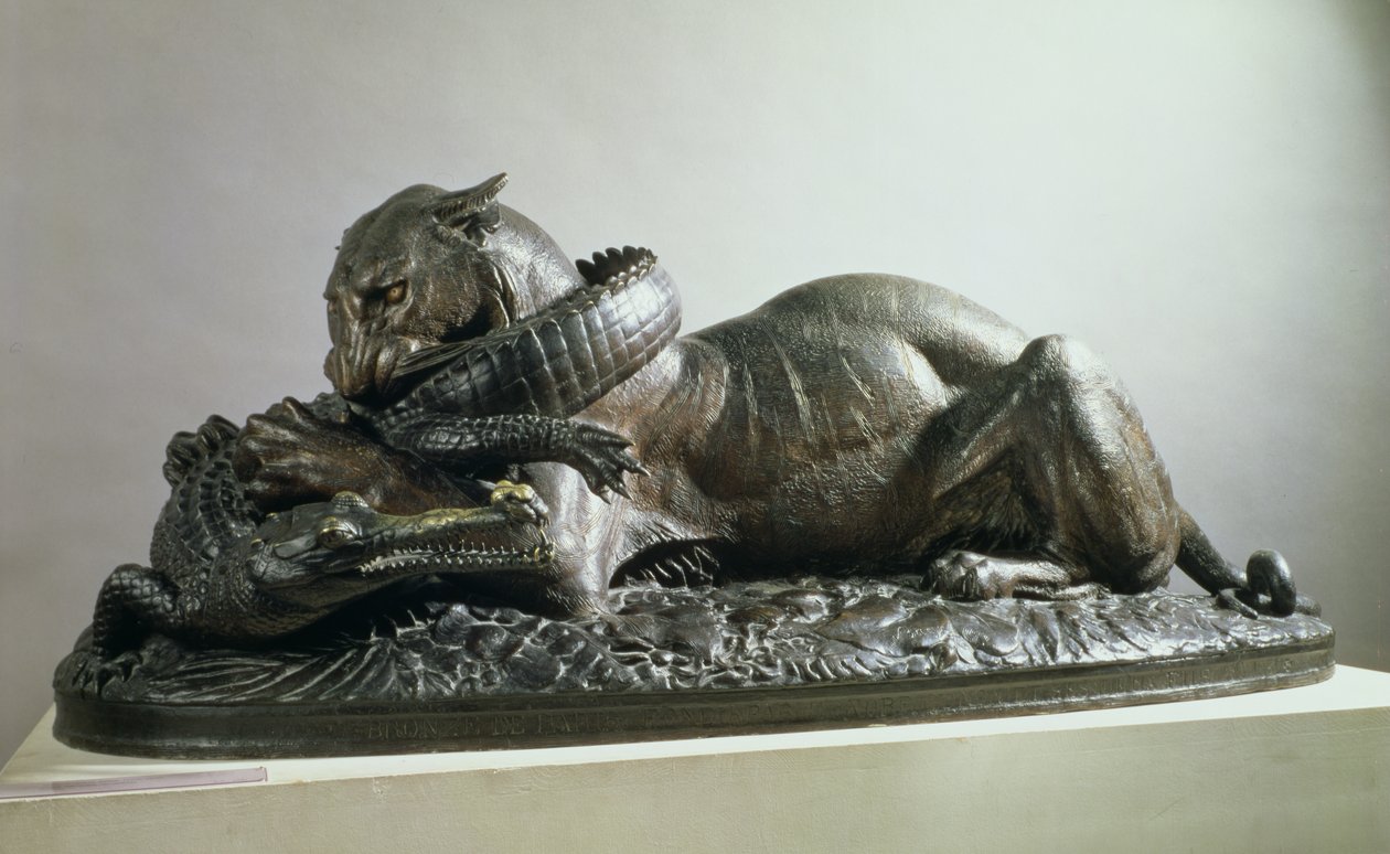 Aligátort faló tigris, 1832 (bronz) alkotó: Antoine Louis Barye