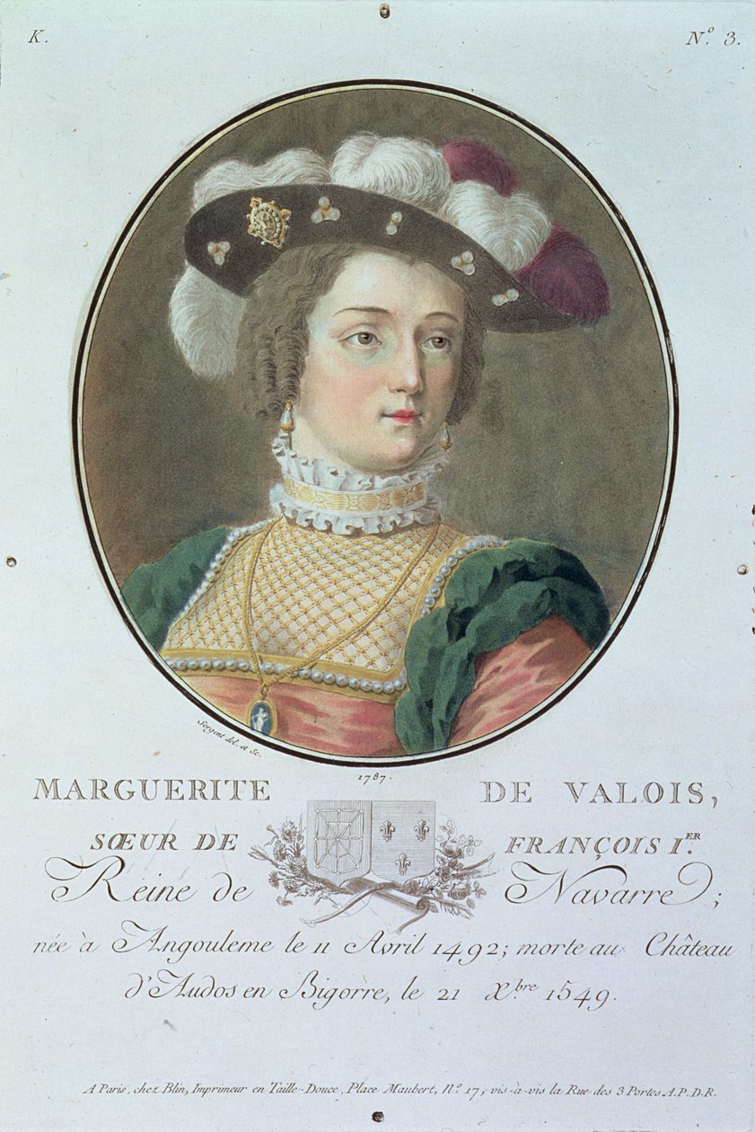 Marguerite de Valois (1492-1549) portréja, 1787 alkotó: Antoine Louis Francois Sergent Marceau
