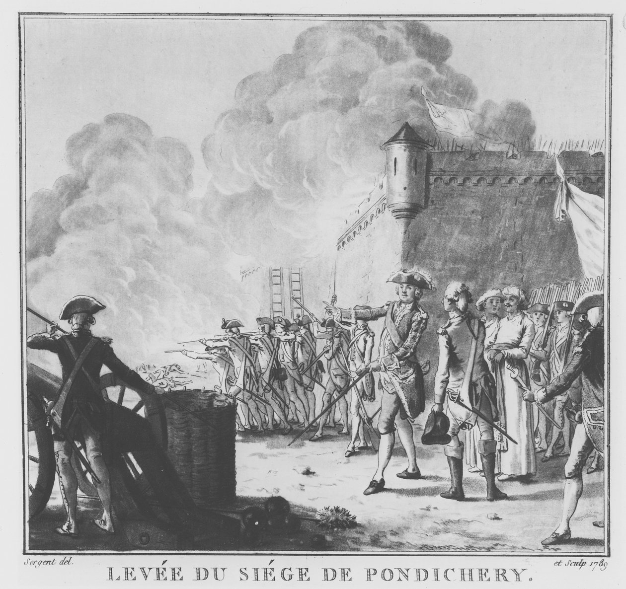 Pondicherry ostromának feltámadása, 1789 (lásd még: 169735) alkotó: Antoine Louis Francois Sergent Marceau